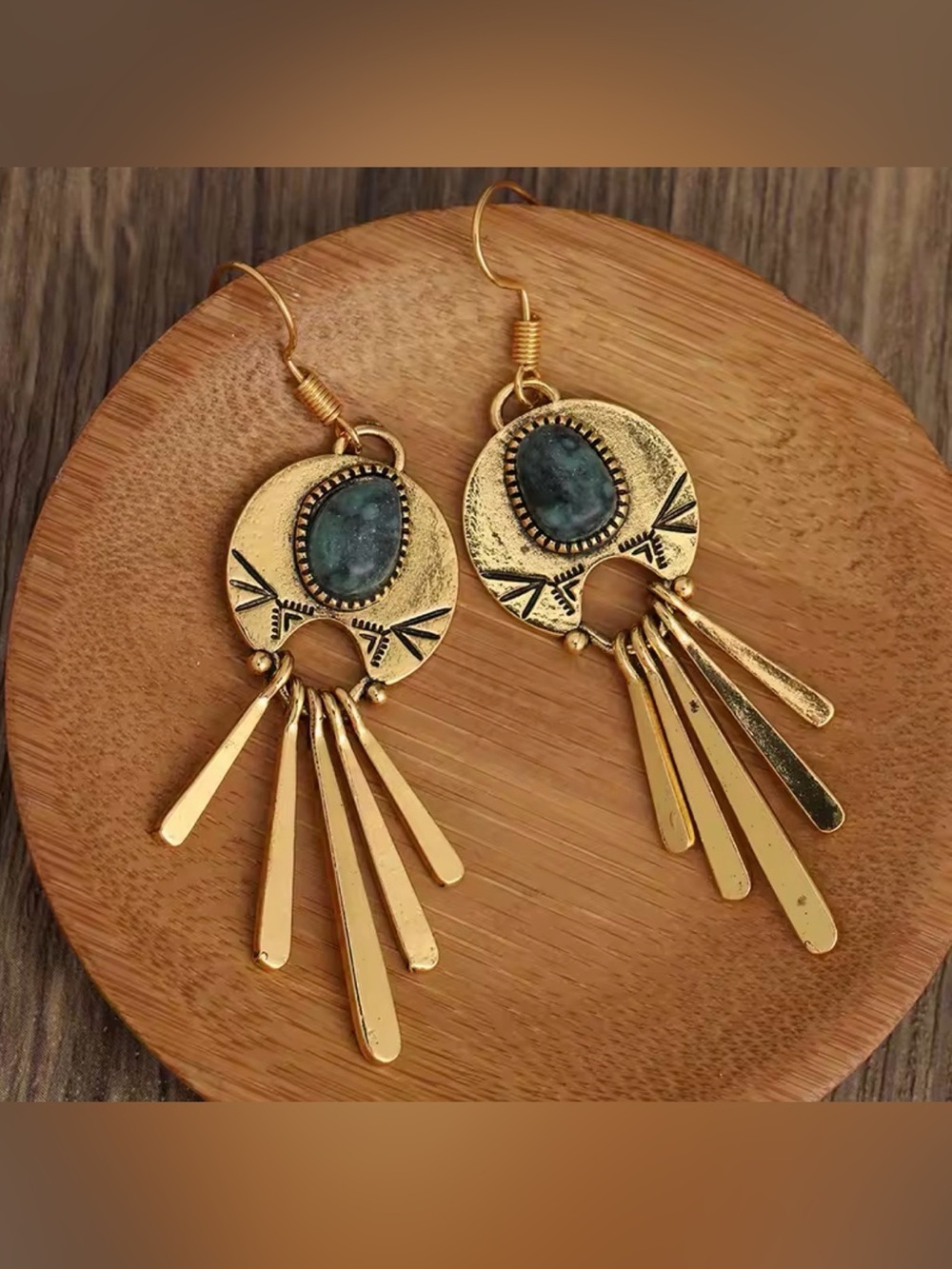 Retro Bohemian Turquoise  Elegant Tassel Earrings